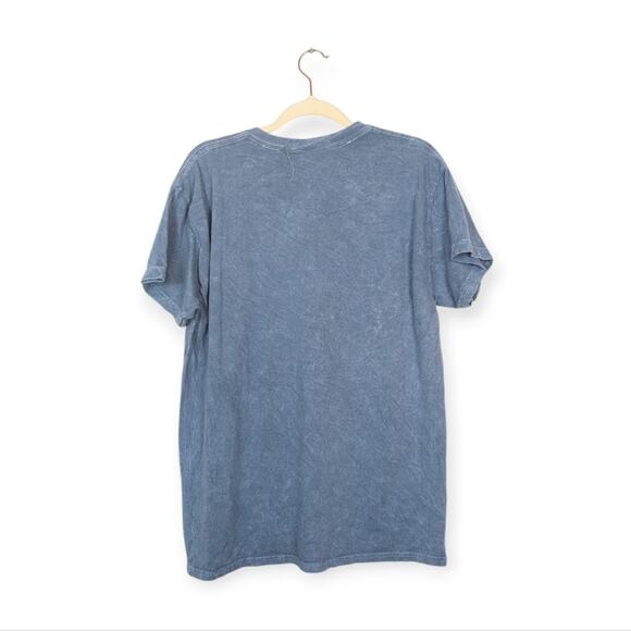 Nirvana Officially Licensed Blue Tie Dye Nevermind Smiley Grunge Band Tee - Picture 2 of 5